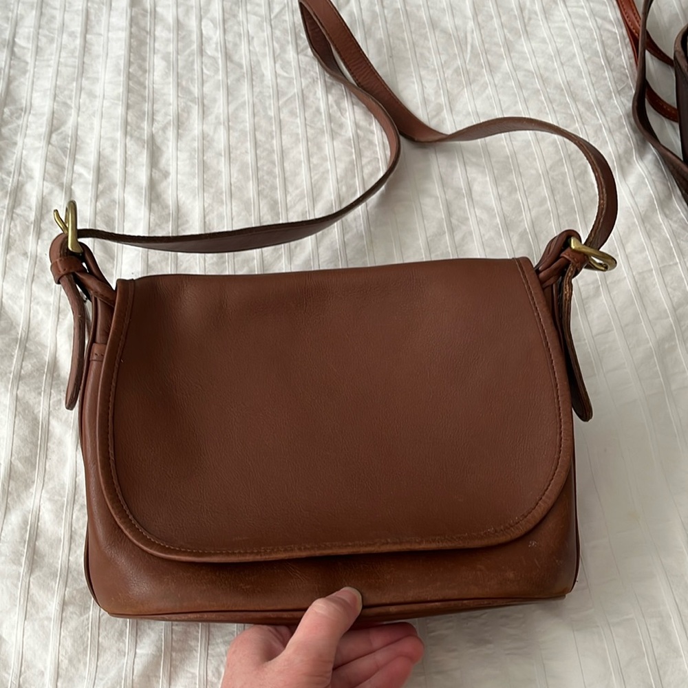 Coach leather camera crossbody bag